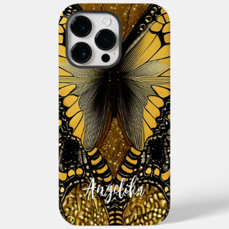 Trendig Black och Guld Butterfly Personlig Namn