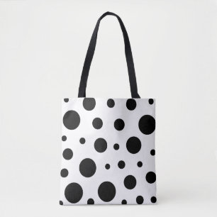 Trendig Black Polka Dot Mönster Tygkasse
