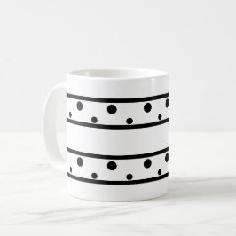 Trendig Black Polka dots Kaffemugg