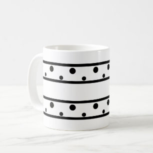 Trendig Black Polka dots Kaffemugg