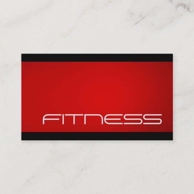 Trendig Black Red Fitness Sport Affärskort Visitkort (Framsida)