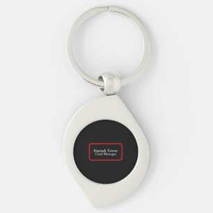 Trendig Black & Red Plain Kreativ Modern Swirl Silverfärgad Nyckelring