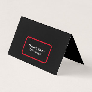 Trendig Black & Red Plain Kreativ Modern Visitkort