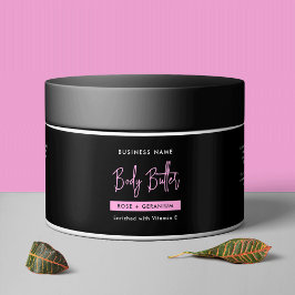 Trendig Black & Rosa Bath Body Cosmetic Burk-etike Vattenflaska Etikett