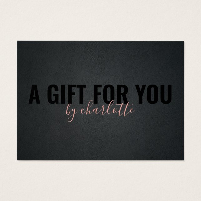 Trendig Black Rosa Makeup Artist Gift Certificate Visitkort (Framsidan)