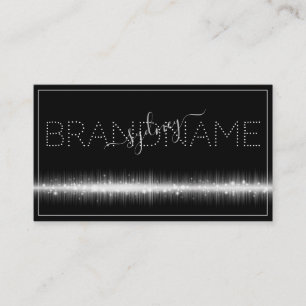 Trendig Black Silver Light Effect Modern Brandname Visitkort