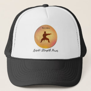 Trendig Black Typography Karate Martial Arts Keps