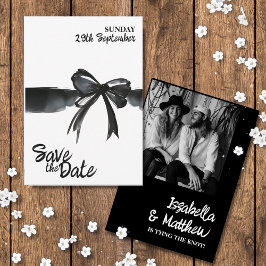 Trendig Black White Bow Modern Simple Bröllop OSA Kort