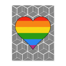 Trendig Black White Design Rainbow Heart Kärlek