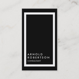 Trendig Black White Gräns Modern Affärskort Visitkort