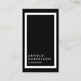 Trendig Black White Gräns Modern Affärskort Visitkort