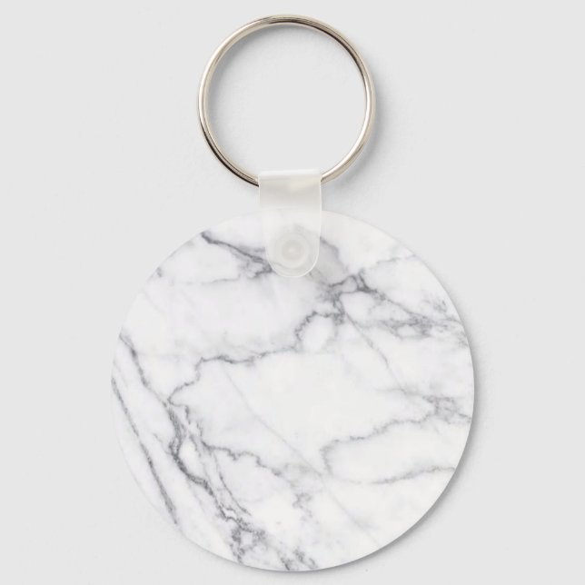 Trendig Black White Marble Stone Nyckelring (Framsida)