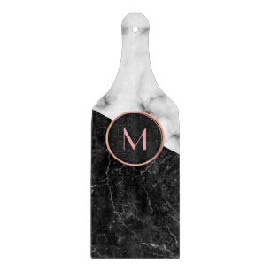 Trendig Black & White Marble Stone Ro Guld