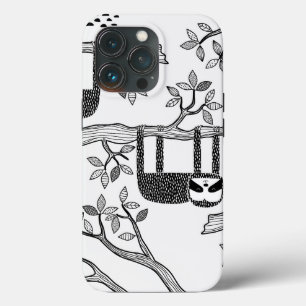 Trendig BLack White Modern Sloth Tuff Fodral