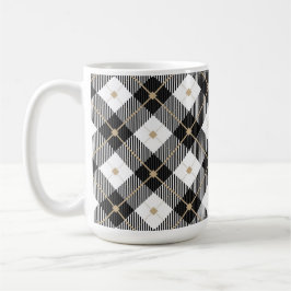 Trendig Black White Play Mönster Kaffemugg