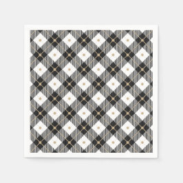 Trendig Black White Play Pappersservett