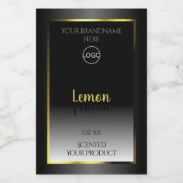 Trendig Black White Product Labels Guld Ram Logoty Mat Etikett