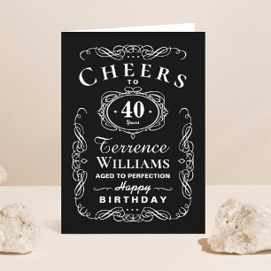 Trendig Black & White Typography Birthday Kort