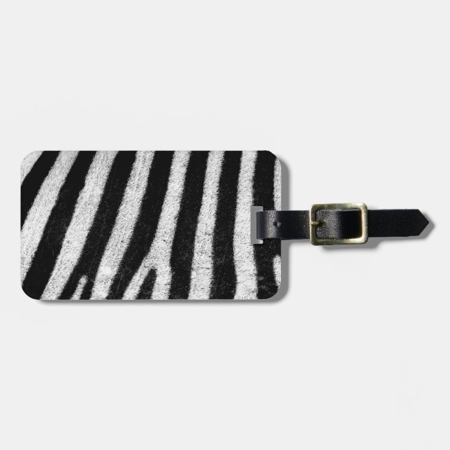 Trendig Black White Zebra ränder Bagagebricka (Horisontell Framsida)