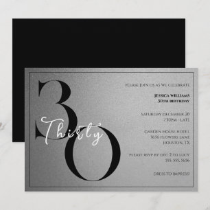 Trendig Blank Modern Unisex 30-årsdag Inbjudningar