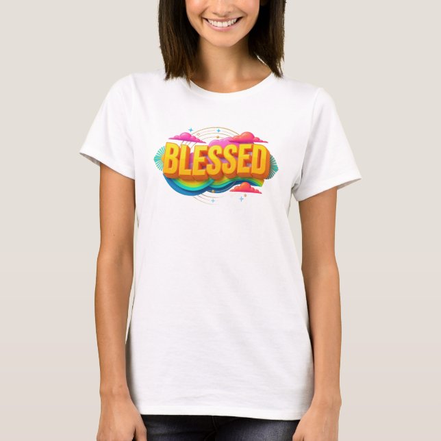 Trendig BLESSAD Grafisk T-Shirt Design (Framsida)