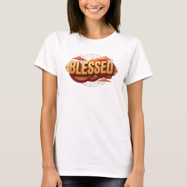 Trendig BLESSAD konstdesign T Shirt (Framsida)
