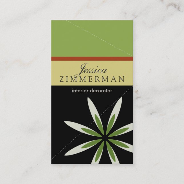 Trendig Bliss Grönt Apple, Affärskort Visitkort (Framsida)