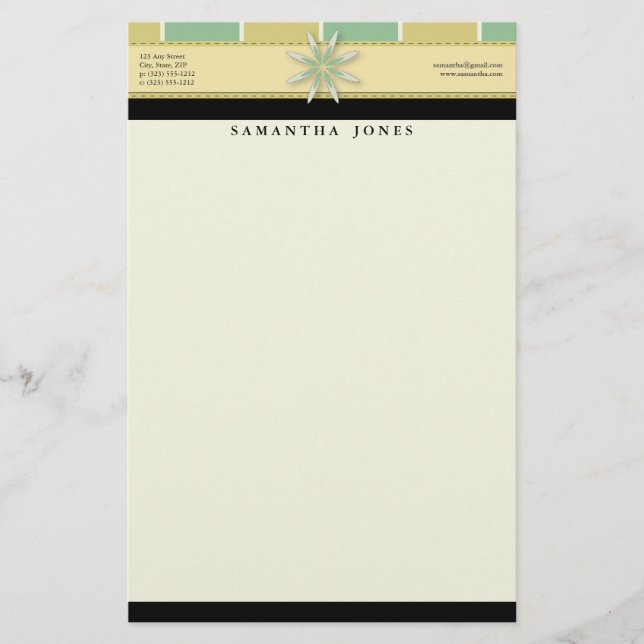 Trendig Bliss Oasis Customized Stationery Brevpapper (Framsida)