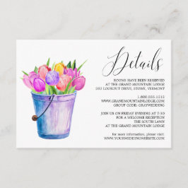 Trendig blomma Tulpaner Hink Bröllopsdetaljer Kort