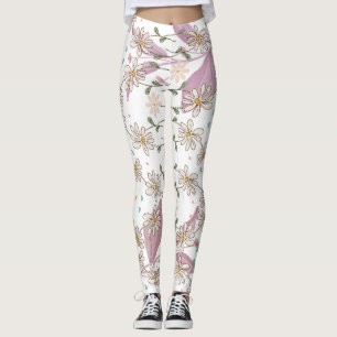 Trendig blommig design leggings