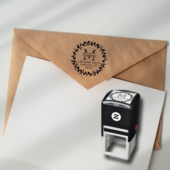 Trendig Blommigt Anpassningsbar av andning Monogra Självfärgande Stämpel (Skapare uppladdad)