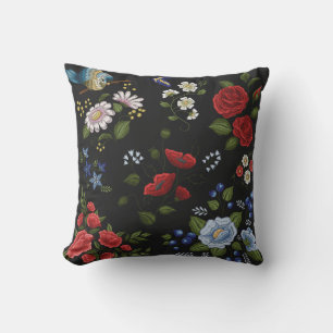 Trendig Blommigt Embroidery Kudde