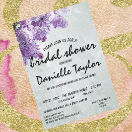 Trendig Blommigt Lilac Bloom Möhippa Inbjudningar