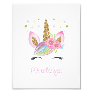 Trendig Blommigt Unicorn Baby Shower Nursery Gifts Fototryck