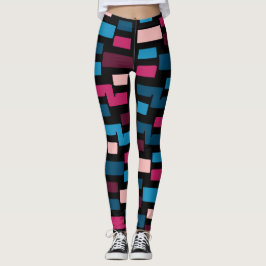 Trendig Blue and Rosa City Night Coola Home Mönste Leggings