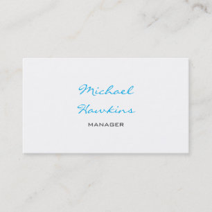 Trendig Blue Black White Contemporary Manager Visitkort