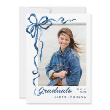 Trendig Blue Bow Ribbon 5 PHOTO-Studentfest