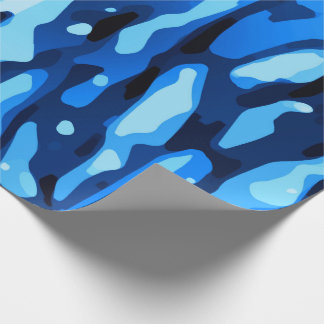 Trendig Blue Camo Abstrakt Mönster Presentpapper