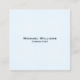 Trendig Blue Checks Modern Minimalistisk Professio Fyrkantigt Visitkort
