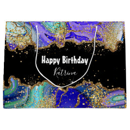 Trendig Blue Guld Agate Marcular