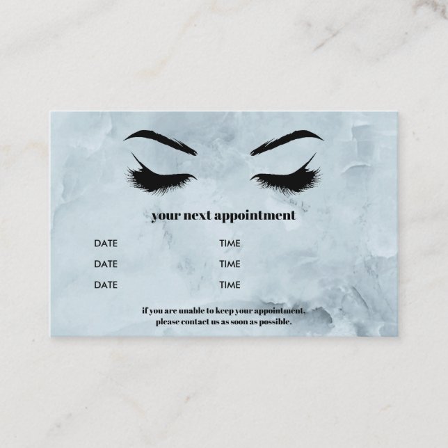 Trendig Blue Marble Browbar Eyelash Luxury Visitkort (Framsida)