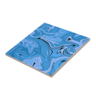 Trendig Blue Marble Stone - Abstrakt Struktur Kakelplatta