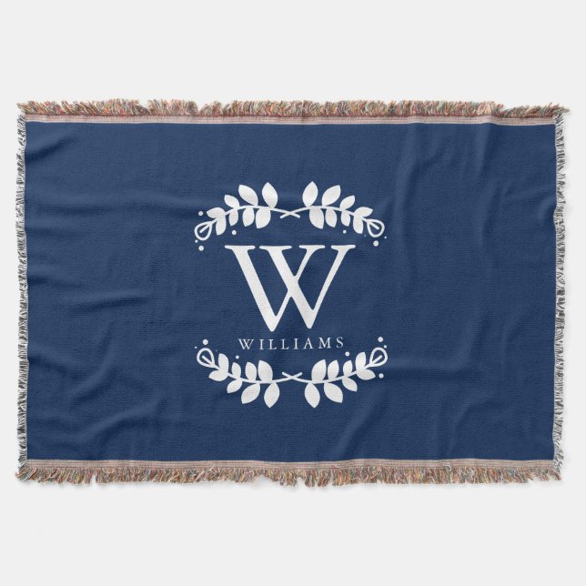 Trendig Blue Monogram Filt (Framsidan)