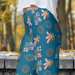 Trendig Blue Ocean Mönster Leggings