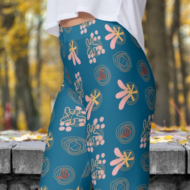 Trendig Blue Ocean Mönster Leggings (Ocean Blue Pattern Leggings)