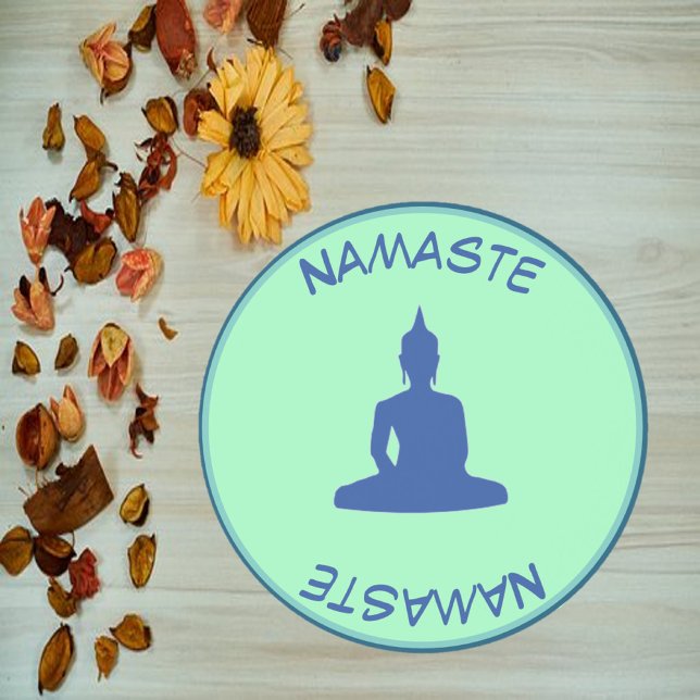 Trendig Blue och Grönt Namaste Buddha Underlägg (Skapare uppladdad)