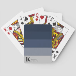 Trendig Blue Ombre Grått Classic Monogram Casinokort