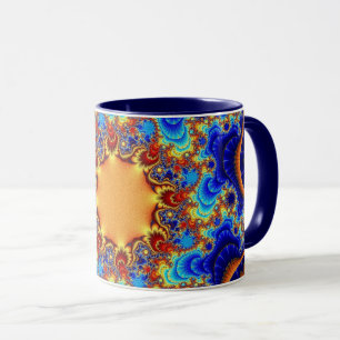 Trendig Blue, Orange och Gult Mugg