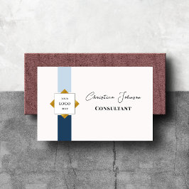 Trendig Blue Rand Guld Logotyp Visitkort