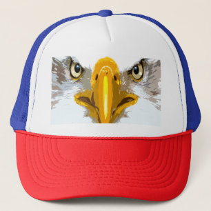 Trendig Blue Red White Eagle Head Pop Art Modern Keps